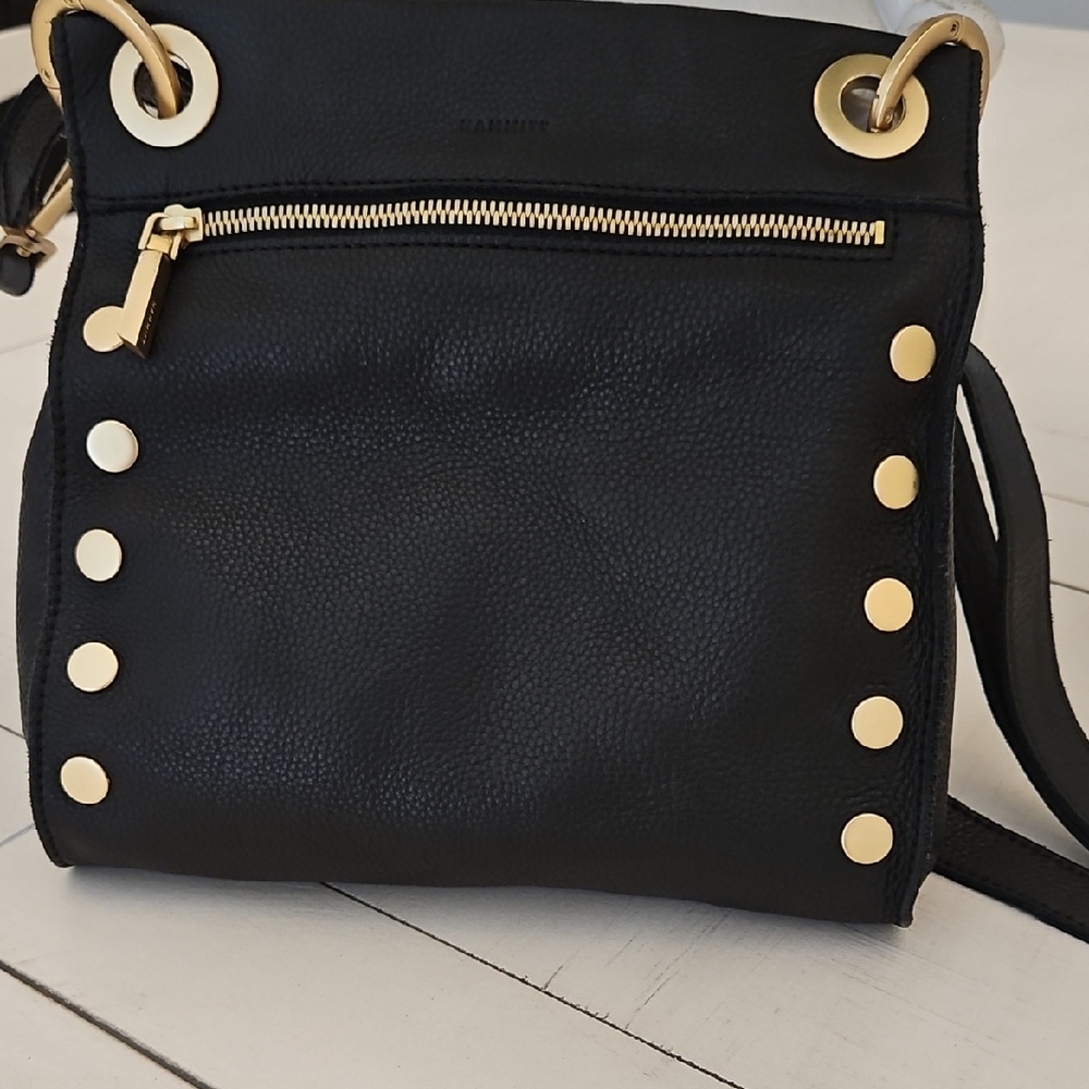 Hammitt Black and Gold Crossbody Bag with Structured Design